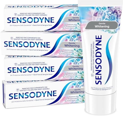 Sensodyne Gentle Whitening Dentifricio denti sensibili, 4x75 ml