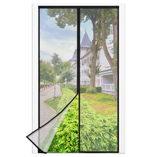 Zanzariera Magnetica 120x240 cm Rete Fine Nero, per Porta Finestra