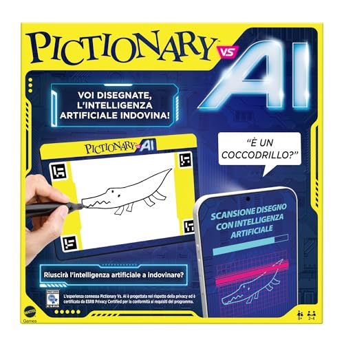 Mattel Games Pictionary Vs. AI - Gioco da Tavolo con Intelligenza Artificiale, Versione Italiana