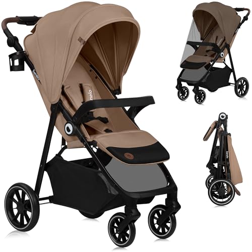 LIONELO EMMA ONE Passeggino laggero per Bambini fino a 22 kg, Compatti con Posizione nanna, Ruote Piroettanti 360° e Assorbimento, Pieghevole Veloce, Schienale e Poggiapiedi Regolabili Tettuccio XXL
