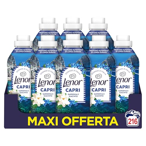 Lenor Ammorbidente Concentrato Essenze d'Italia Fragranza Capri, 216 Lavaggi