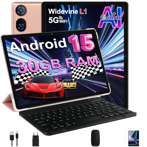 DMOAO Tablet 10 Pollici Android 15, 30GB RAM + 2TB ROM, FHD