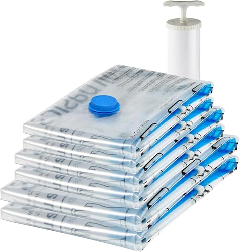 Amazon Basics Sacchetti sottovuoto con pompa a mano, confezione da Trasparente