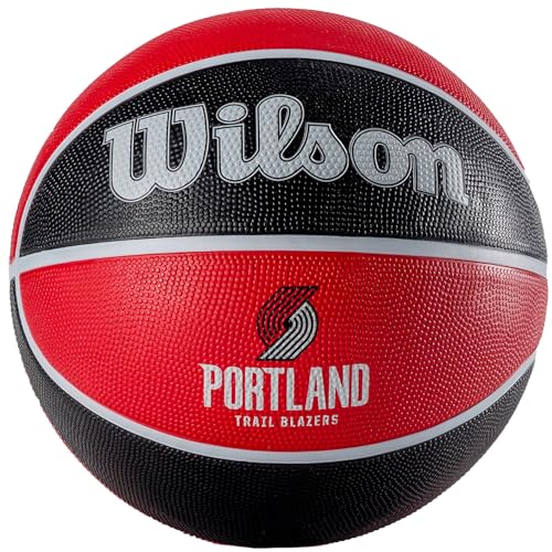 Wilson Pallone da Basket NBA TEAM TRIBUTE BSKT, Utilizzo Outdoor, Gomma, Misura 7