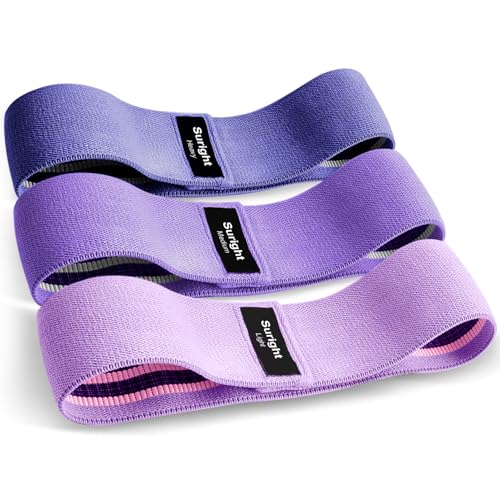 Suright Elastici Fitness Fasce Tessuto 3 Livelli Resistenza 3 Pezzi