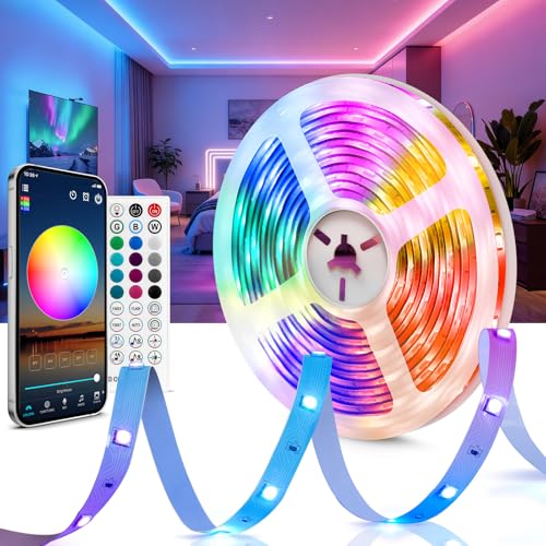 Beaeet Striscia LED 5 Metri 24V RGB con Telecomando e App Bluetooth