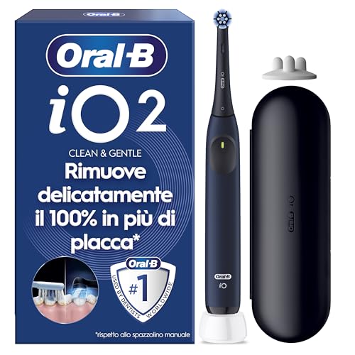 Oral-B iO 2 Spazzolino Elettrico Ricaricabile Nero, 1 Testina