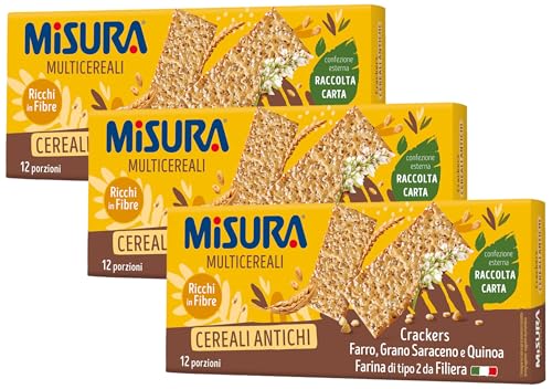 Misura Crackers ai Cereali Multigrain Farro, Grano Saraceno e Quinoa - Confezione 1050g