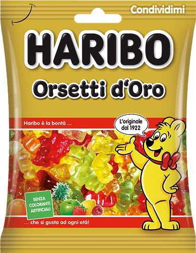 Haribo Orsetti d'Oro, Caramelle Gommose, Gusto Frutta, Ideali Per Feste E Dolci Momenti Di Relax - 265gr