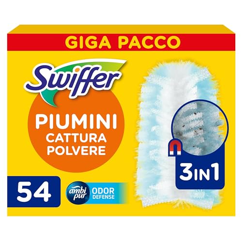 Swiffer Duster Piumini Cattura Polvere, 54 Pezzi, Giga Formato