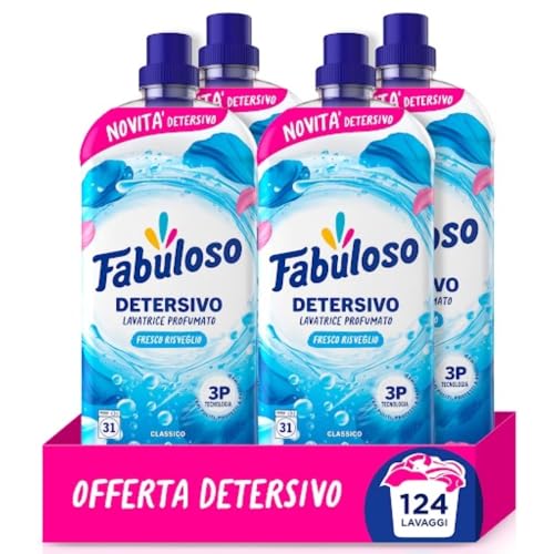 Fabuloso Detersivo Liquido per Bucato Fresco Risveglio, 4x1.25L