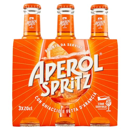 Aperol Spritz Aperitivo Alcolico Pronto da Bere 9% Vol, 3 Bottigliette x 20cl
