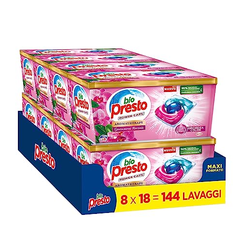 Bio Presto Power Caps Color Detersivo Lavatrice Capsule 144 Lavaggi