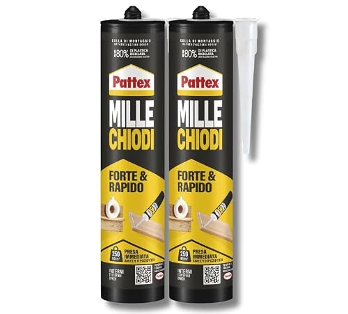 Pattex MILLECHIODI Forte & Rapido adesivo montaggio 2x400g