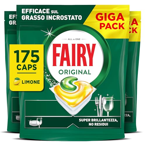 Fairy Original Detersivo Pastiglie per Lavastoviglie con Brillantante, 175 Capsule