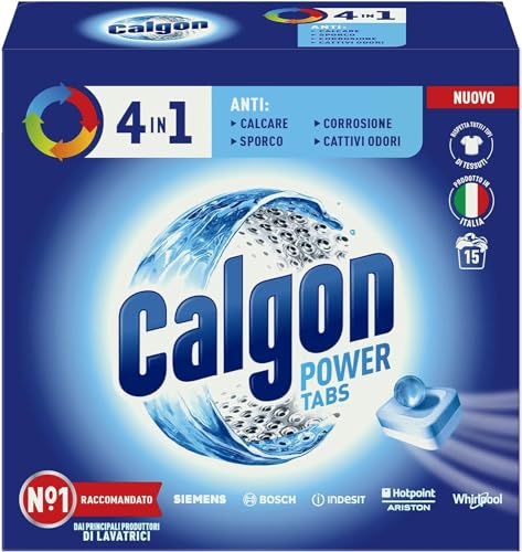 Calgon Tabs 4 in 1 Anticalcare Lavatrice 15 Pezzi