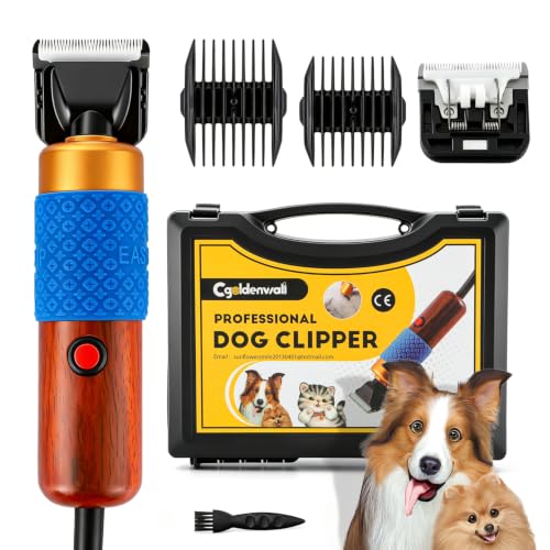 CGOLDENWALL Tosatrice Elettrica Professionale 200W per Cani e Gatti, 2 Lame