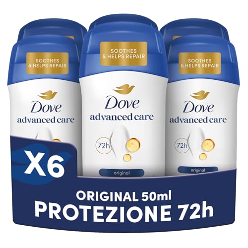 Dove Deodorante Stick Original Antitraspirante 72h, 6 Pezzi da 50ml