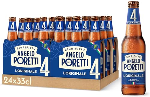 Birrificio Angelo Poretti Birra 4 Luppoli L'Originale, 24 Bottiglie da 33cl