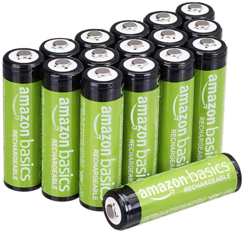 Amazon Basics confezione da 16 batterie AA NiMH ricaricabili 2000 mAh