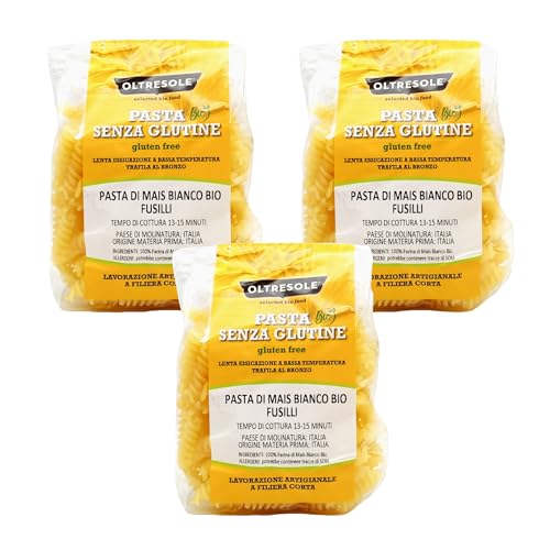 Oltresole Fusilli Pasta di Mais Bianco Biologico, 3x350g