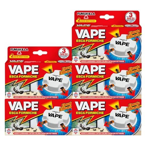 Vape Esca Formiche Insetticida Elimina Intero Nido e Colonia Efficace 3 Mesi per Interni ed Esterni Prodotto Biocida