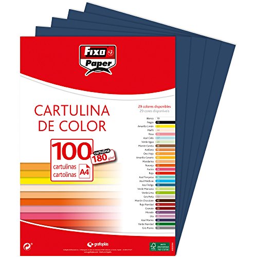 Fixo Cartoncini A4 Blu Mare, Confezione da 100