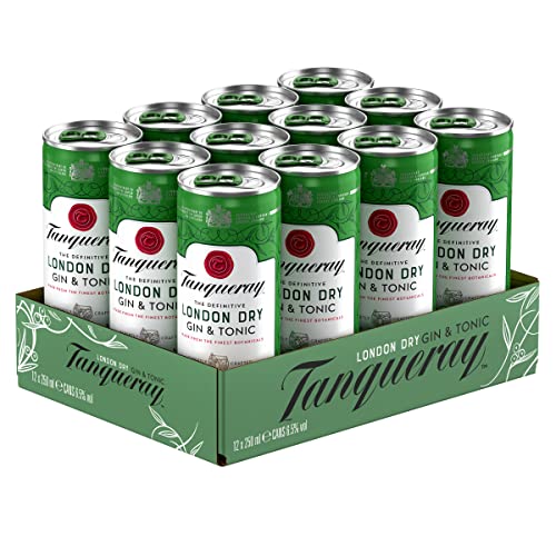 Tanqueray London Dry Gin & Tonic, 12 lattine da 250 ml