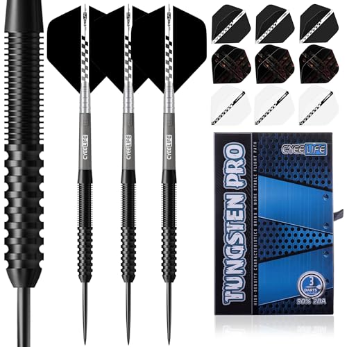 CyeeLife Set Freccette Tungsteno 23g Acciaio Professionale 3 Scatole 9 Alette