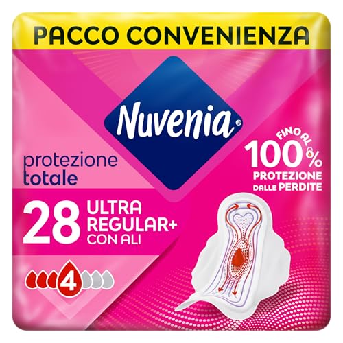Nuvenia Assorbente Normal Ultra con Ali, Confezione da 28 Pezzi