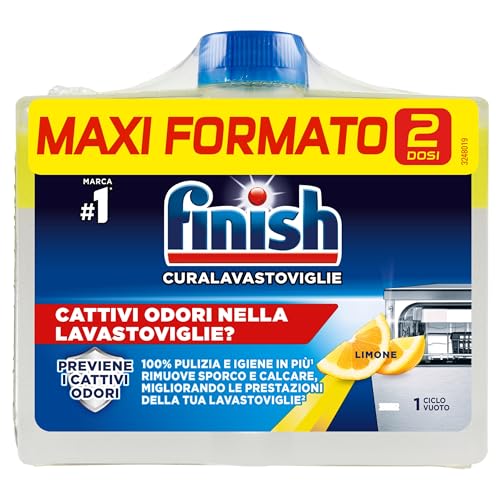 Finish Curalavastoviglie Additivo Lavastoviglie Fragranza Limone, 2x250ml