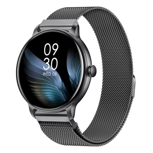 AcclaFit Smartwatch Uomo Donna con Chiamate Bluetooth, Orologio Fitness Rotondo da 1,38" con 147+ Modalità Sportive, Cardiofrequenzimetro, Sonno, IP68 Impermeabile, Compatibile con Android iOS