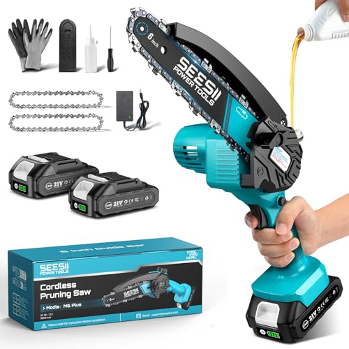 SEESII CH610 Motosega a Batteria 6 Pollici