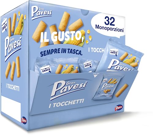 Gran Pavesi Snack Tocchetti al Mais Cotti al Forno, 32 Pacchetti