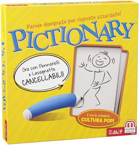 Mattel Games Pictionary - Gioco di Carte per Famiglie, Versione Italiana