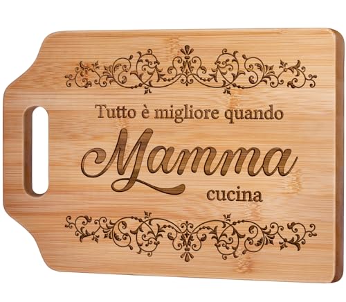 Tagliere in Bambù Inciso Giftasy Regalo Mamma