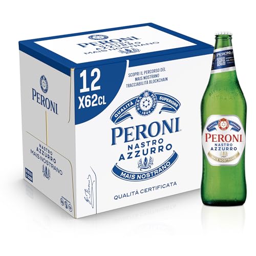 Peroni Nastro Azzurro Birra Premium Lager, Cassa da 12 Bottiglie da 62 cl