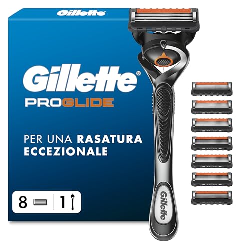 Gillette Proglide Rasoio Barba Uomo con 8 Lamette Ricambio