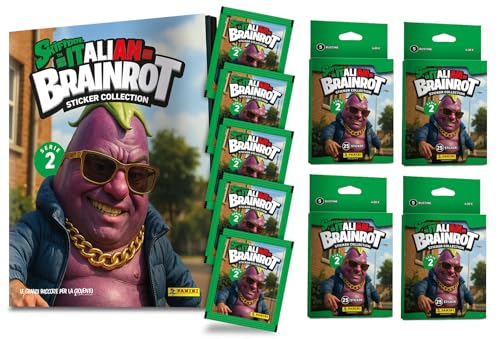 Skifidol Italian Brainrot Sticker Collection 2 Super Starter Pack Album + 25 Bustine
