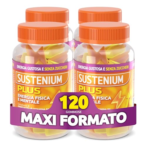 Sustenium Plus Caramelle Gommose Integratore Aminoacidi, Vitamina B6 e Zinco, 120 Gommose