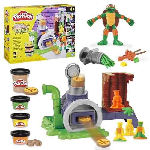 Play-Doh Tartarughe Ninja Playset Slice & Blast Pizza con Action Figure Michelangelo