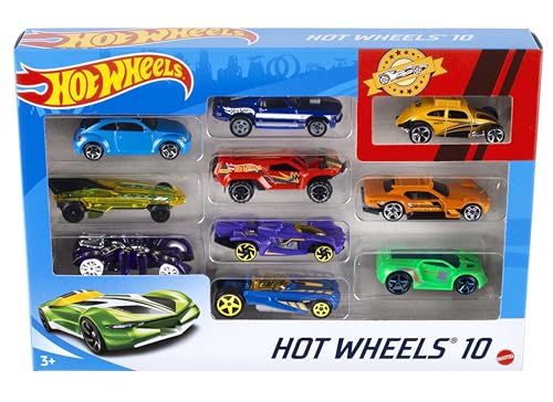 Hot Wheels Set Macchinine da 10 Veicoli in Scala 1:64