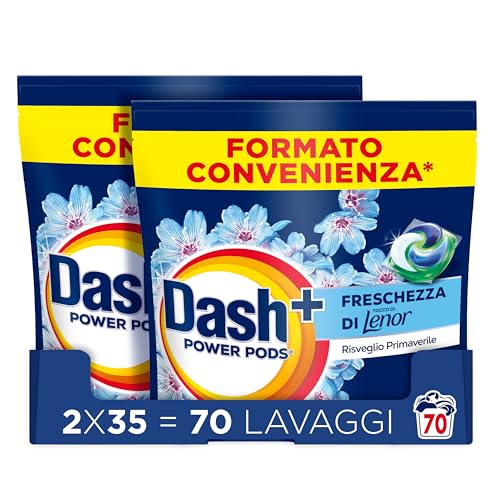 Dash Power Pods Detersivo Lavatrice Capsule 70 Lavaggi Freschezza Lenor