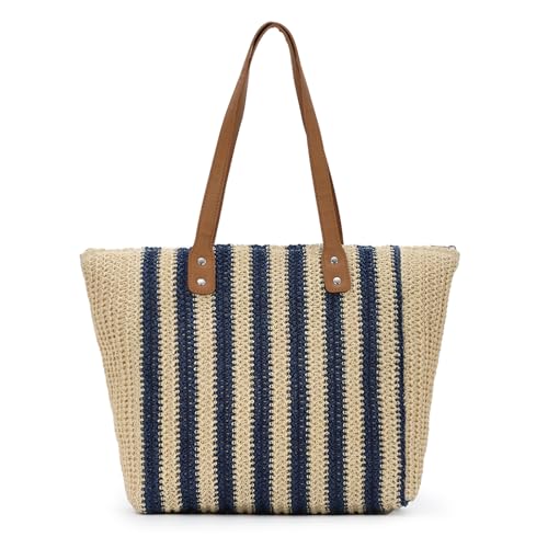 HomKuch Sacchetto di paglia da donna Estate Spiaggia Tote Borsa a tracolla bohemian intrecciata