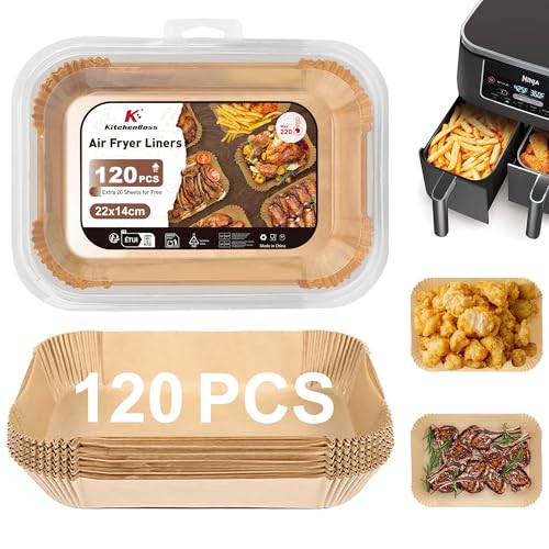 KitchenBoss Carta Forno per Friggitrice ad Aria, 120 pezzi