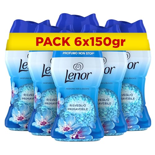 Lenor, Profumatore bucato Lavatrice in perle, Risveglio Primaverile, 6 x 150g