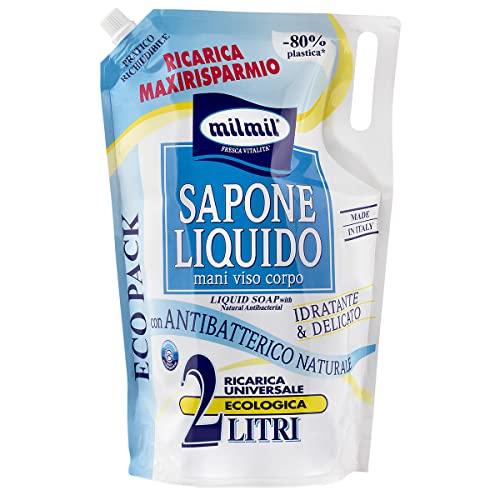 Milmil Sapone Liquido Neutro Ricarica Universale Maxirisparmio, 2000 ml