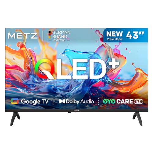 Metz 43 Pollici Smart TV LED QLED+ con Google TV, HDR10, Dolby Audio, Bluetooth 5.1