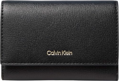 Calvin Klein Foil Logo Trifold Portafogli Donna Nero