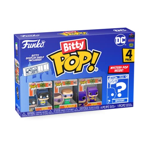 Funko Bitty Pop! DC Batman, Batgirl, The Riddler e figura misteriosa
